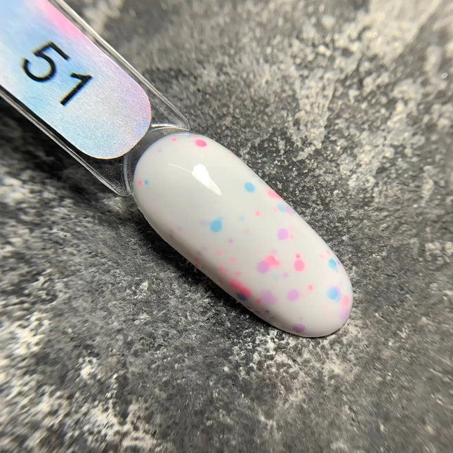Edlen Cover Base Candy №51 Lapte cu fulgi albaștri și roz 9ml