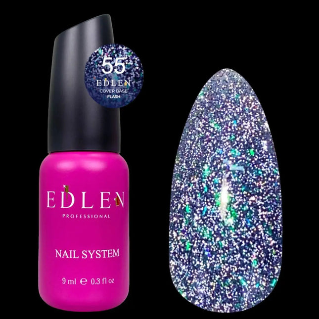 Edlen Cover Base Flash №55 Afine cu folie holografică 9ml