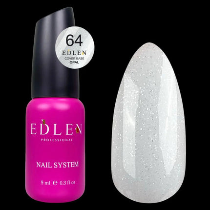 Edlen Cover Base Opal №64 Cold Milk cu sclipici argintiu 9ml