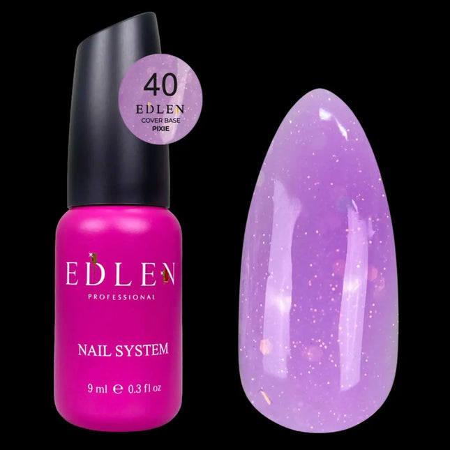 Основа Edlen Cover Base Pixie №40 Орхидея с блестками 9 мл