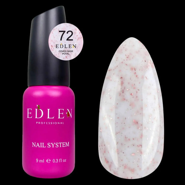 Edlen Cover Base Potal №72 Lapte cu folie de trandafir 9ml