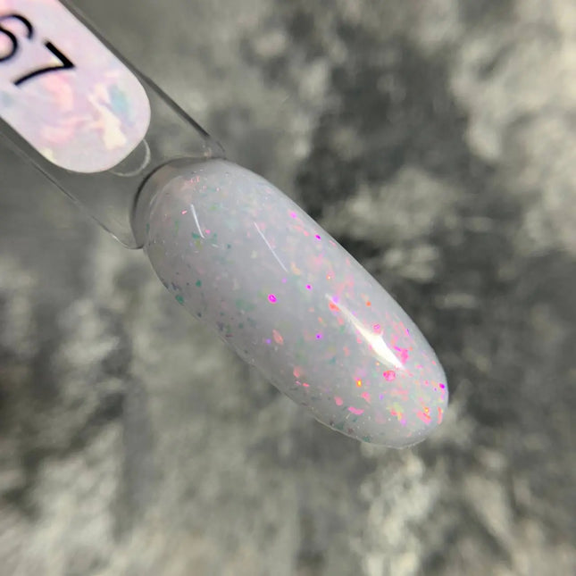Edlen Cover Base Shimmer №67 Milky cu folie mov roz 9ml