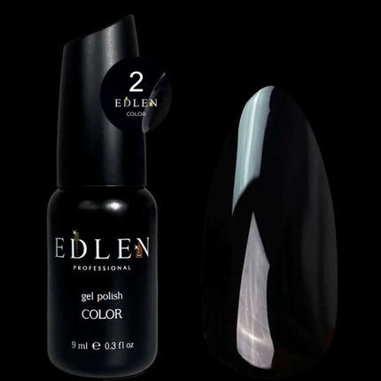 Гель-лак для нігтів Edlen, колір №02 Black, 9 мл
