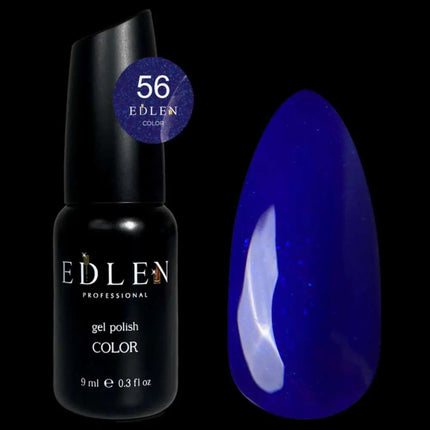 Гель-лак Edlen №56 «Тёмно-синий» с блёстками, 9 мл