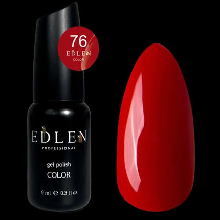 Гель-лак Edlen, цвет №76 Classic — красный, 9ml