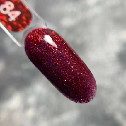 Edlen Gel Polish Color №84 Burgundy with Red Glitter 9ml