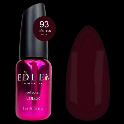 Гель-лак Edlen кольору №93 «Бургундійська троянда», 9ml