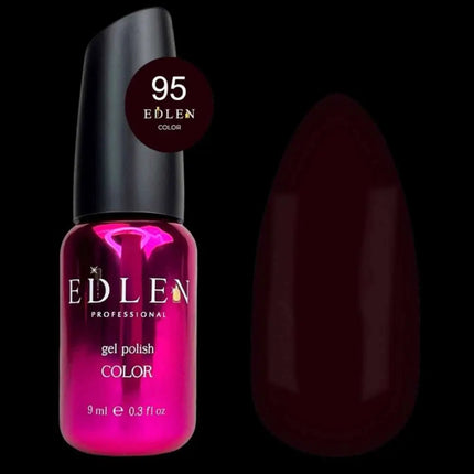 Ojă semipermanentă Edlen, culoarea №95 Ciocolată burgundy, 9ml