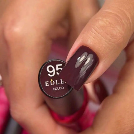 Ojă semipermanentă Edlen, culoarea №95 Ciocolată burgundy, 9ml