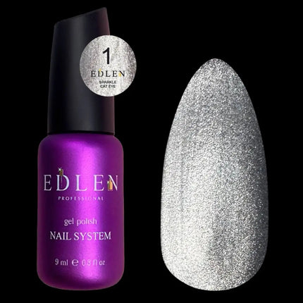 Edlen Cat Eye Sparkle №1 Silver 9 мл