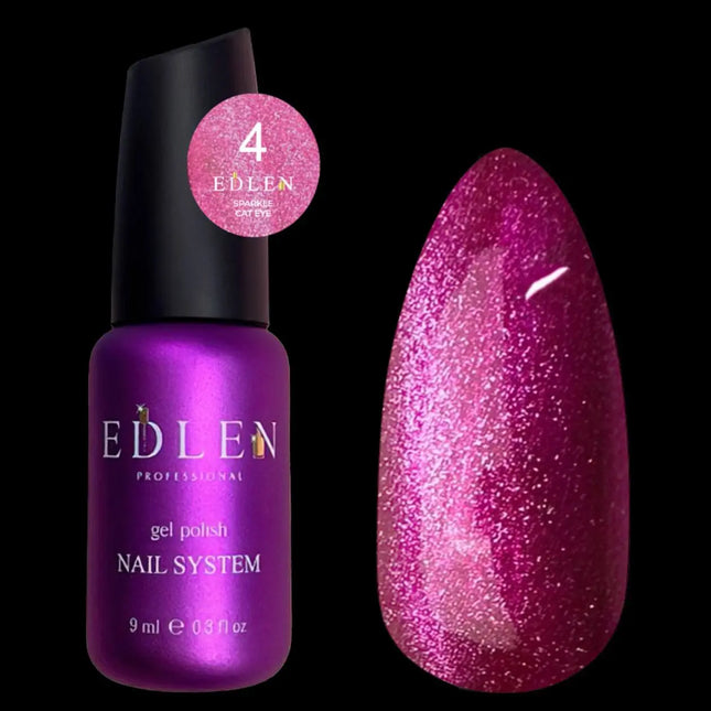 Edlen Cat Eye Sparkle nr. 4 Zmeură 9 ml