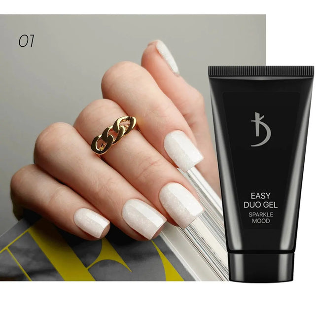 Kodi Easy Duo Gel Sparkle Mood №1 Milky with shimmer 15g
