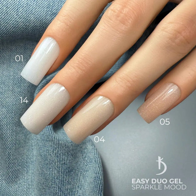 Kodi Easy Duo Gel Sparkle Mood №1 Milky with shimmer 15g