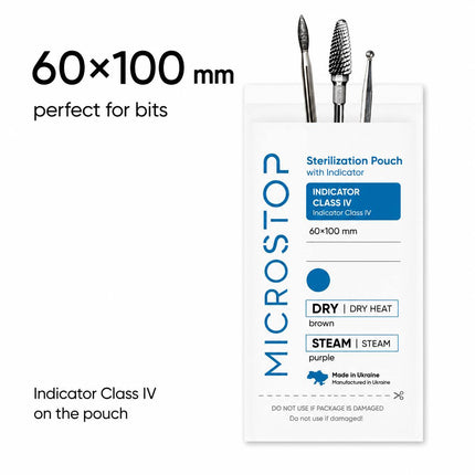 Pungi de sterilizare MicroSTOP 60x100mm (albe) 100 bucăți