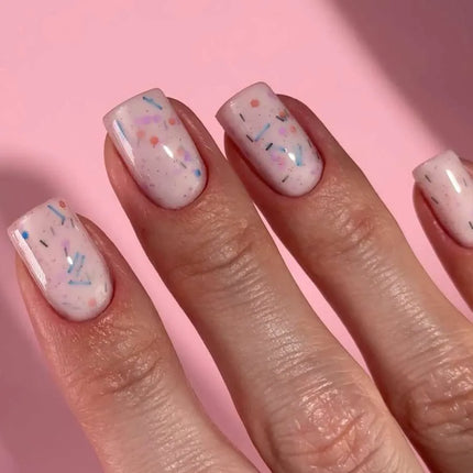 Luna Tutti Frutti Base №21 Milky Pink cu forme multicolore 13ml