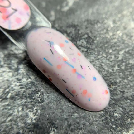 Luna Tutti Frutti Base №21 Milky Pink cu forme multicolore 13ml