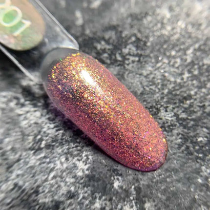 Luna Lac de Unghii №201 Culoare Roz cu folie holografică fină 13ml