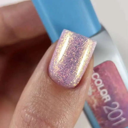 Luna Lac de Unghii №201 Culoare Roz cu folie holografică fină 13ml
