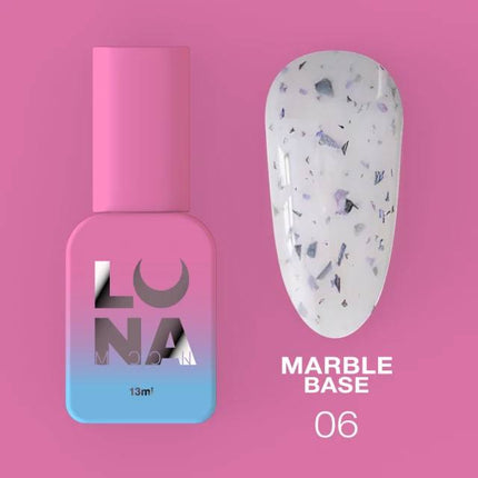 Bază Luna Marble №06 Lapte cu folie neagră și mov 13ml