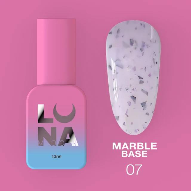 Luna Marble Base №07 Blackberry Yogurt cu folie neagră și mov 13ml