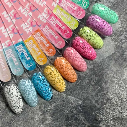 Luna Bubble Gel №01 clear with white gliter 5ml