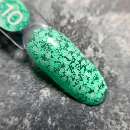 Gel Luna Bubble №10 verde cu sclipici alb 5ml