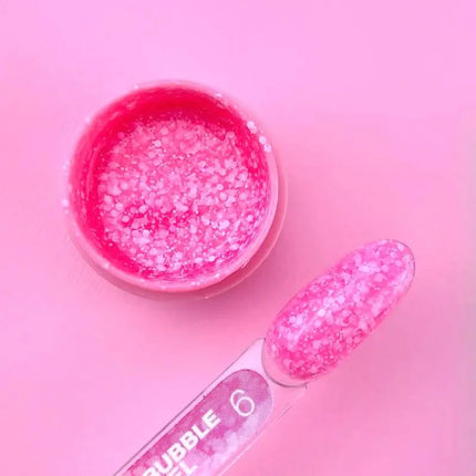 Gel Luna Bubble №06 roz cu sclipici alb 5ml