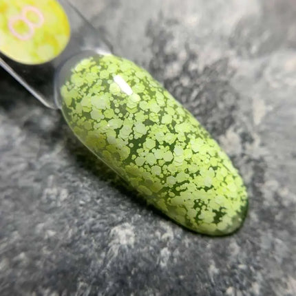 Luna Bubble Gel №08 yellow with white glitter 5ml