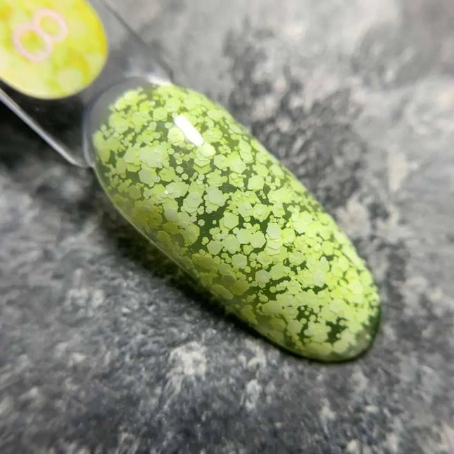Gel Luna Bubble №08 galben cu sclipici alb 5ml