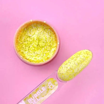 Luna Bubble Gel №08 yellow with white glitter 5ml
