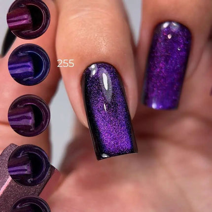 Luna Lac de Unghii Gel №255 Ochi de Pisică Albastru Violet 13ml