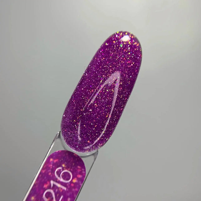 Гель-лак Luna №216 Reflection Purple з багатобарвним блиском, 8 мл