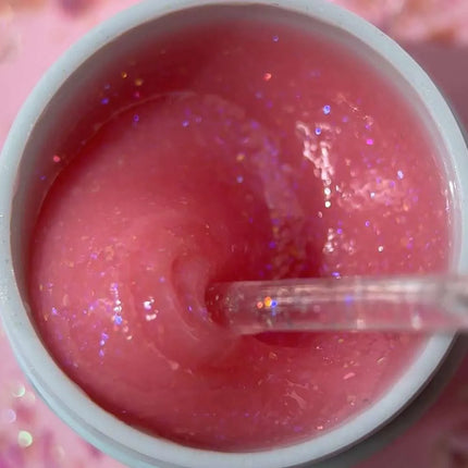 Gel Luna Diamond №11 Coral Pink cu folie holografică 15ml
