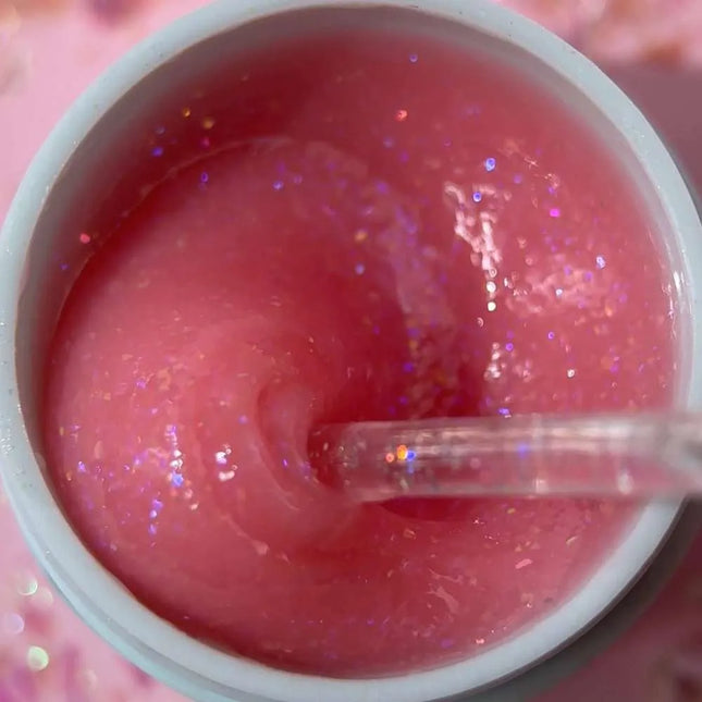 Gel Luna Diamond №11 Coral Pink cu folie holografică 15ml