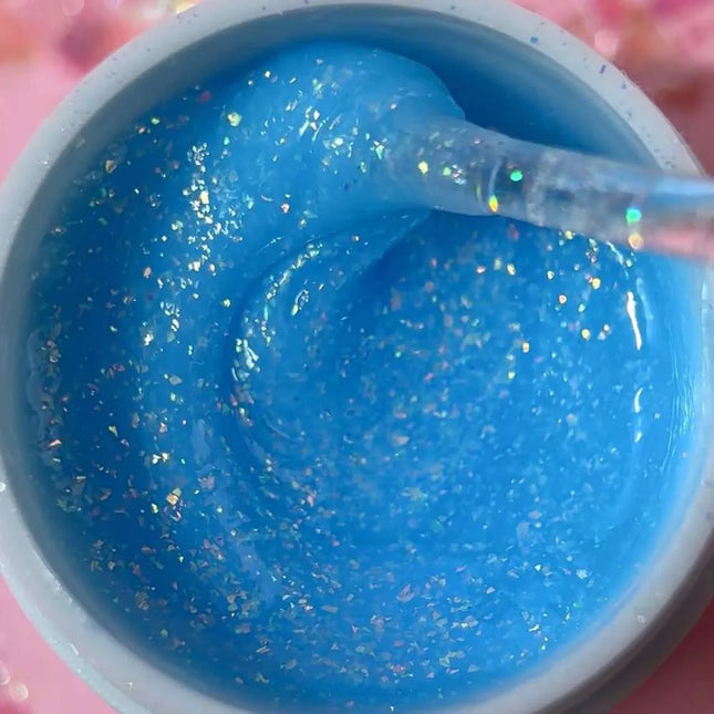 Gel Luna Diamond №07 Albastru Deschis cu folie holografică 15ml