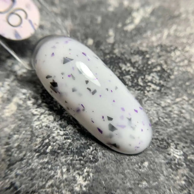 Luna Marble Base №06 Milk cu folie neagră și mov 13ml