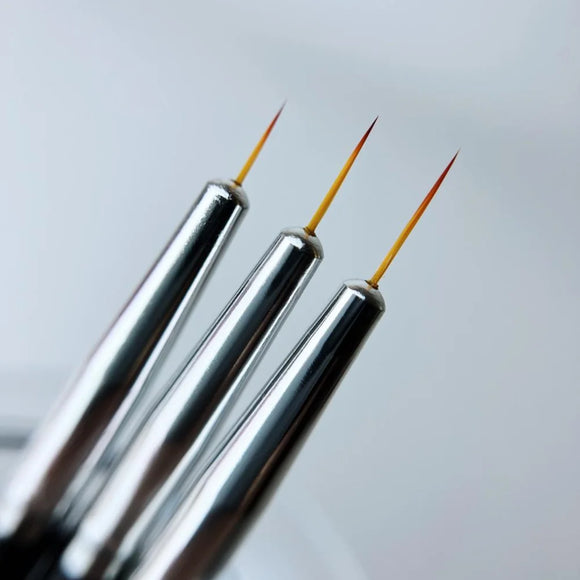 Nail Liner Brush Black Set 3 pcs - Nail Art Brushes