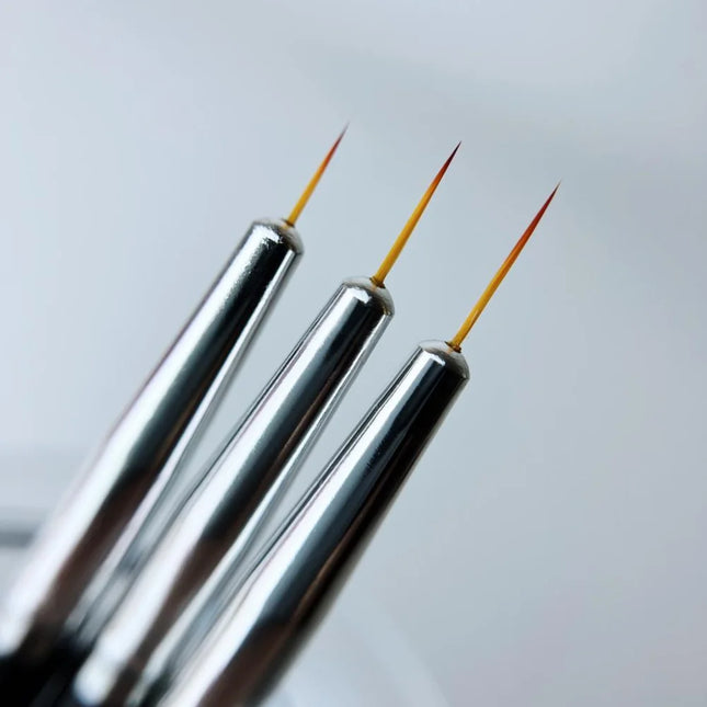 Nail Liner Brush Black Set 3 pcs - Nail Art Brushes