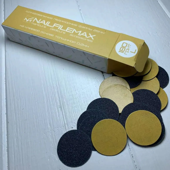Одноразовые пилочки для педикюра диск Nailfilemax L 180 грит 100 шт.