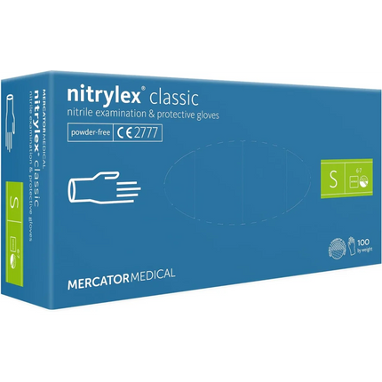 Nitrile powder-free gloves Nitrylex Mercator size S (Blue) - Gloves