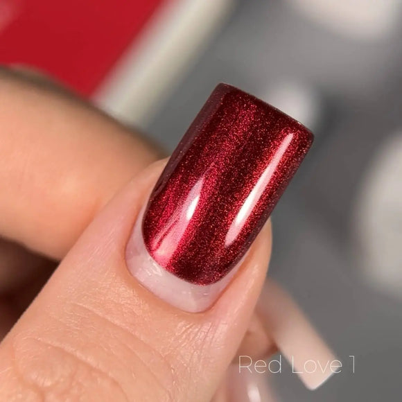 Ojă semipermanentă Saga Love Red nr. 1 Scarlet, strălucire metalică, 10 ml