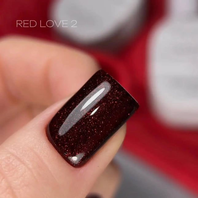 Гель-лак Saga Love Red №2 Shimmer 10ml