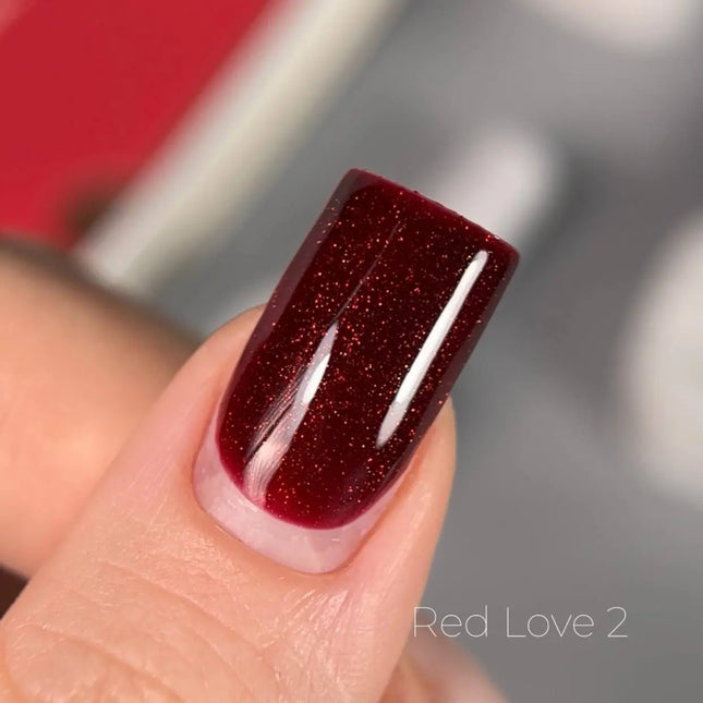 Gel Polish Saga Love Red 2 Shimmer 10 ml