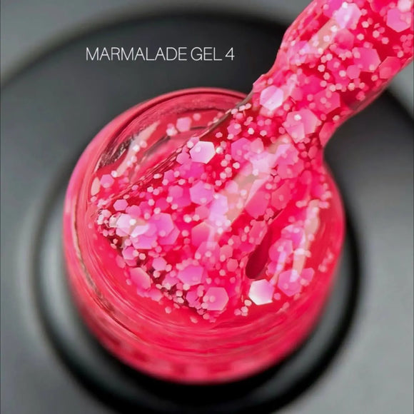 Гель-лак Saga Marmalade №04 Глибокий рожевий з пластівцями 9ml