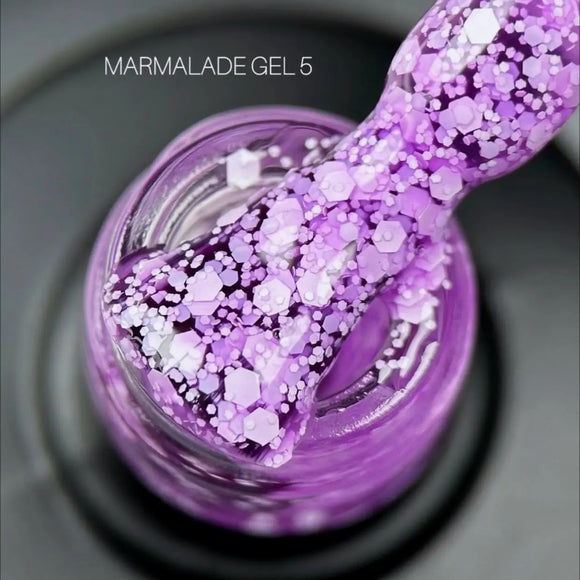 Гель-лак Saga Marmalade №05 Орхідея з пластівцями 9ml