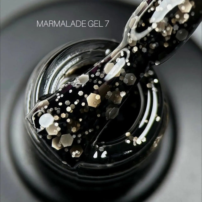 Гель-лак Saga Marmalade №02 м’який помаранчевий з пластівцями 9 мл