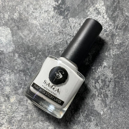 Vopsea pentru Stamping neagră cu strat adeziv 8ml Saga Professional