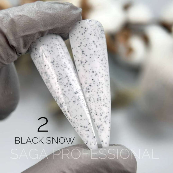 Saga Black Snow №2 Білий з чорними крихтами 9ml