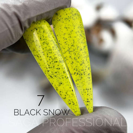 Saga Black Snow №7 жёлтый с чёрными крошками 9ml