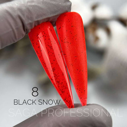 Saga Black Snow №7 galben cu firimituri negre 9ml